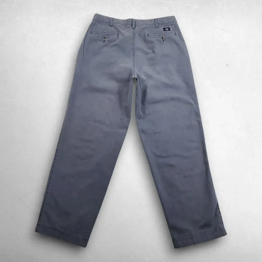 VTG Dockers Pleated Canvas Khakis Men 34x32 Gray Cotton 90s Dad Core‎ Gorpcore